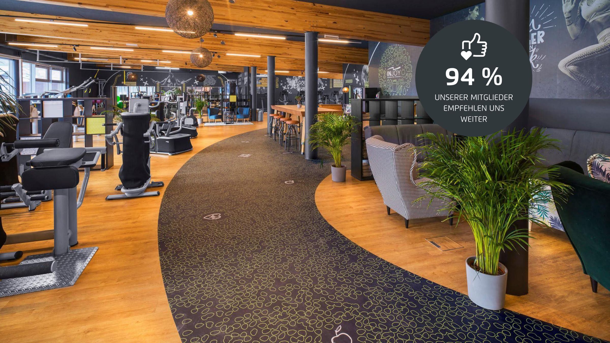 Trainingsfläche im INJOY Fitnessstudio Hallwang.